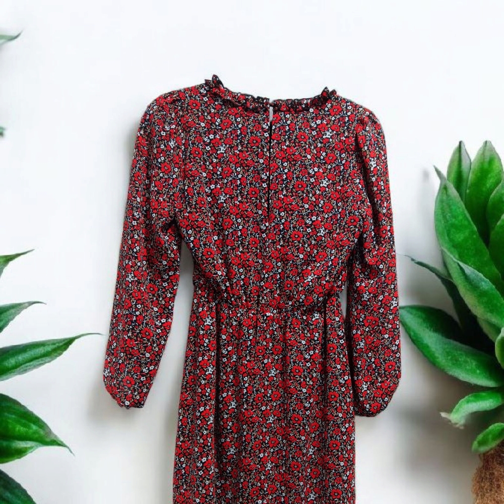 Banana Republic Red and Black Cowl Neck Sundress - Picture 2 of 7